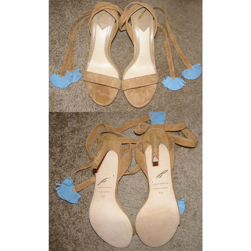 New sexy B Brian Atwood tan suede heels 9.5 - Picture 4 of 8